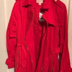 New red jacket with tags